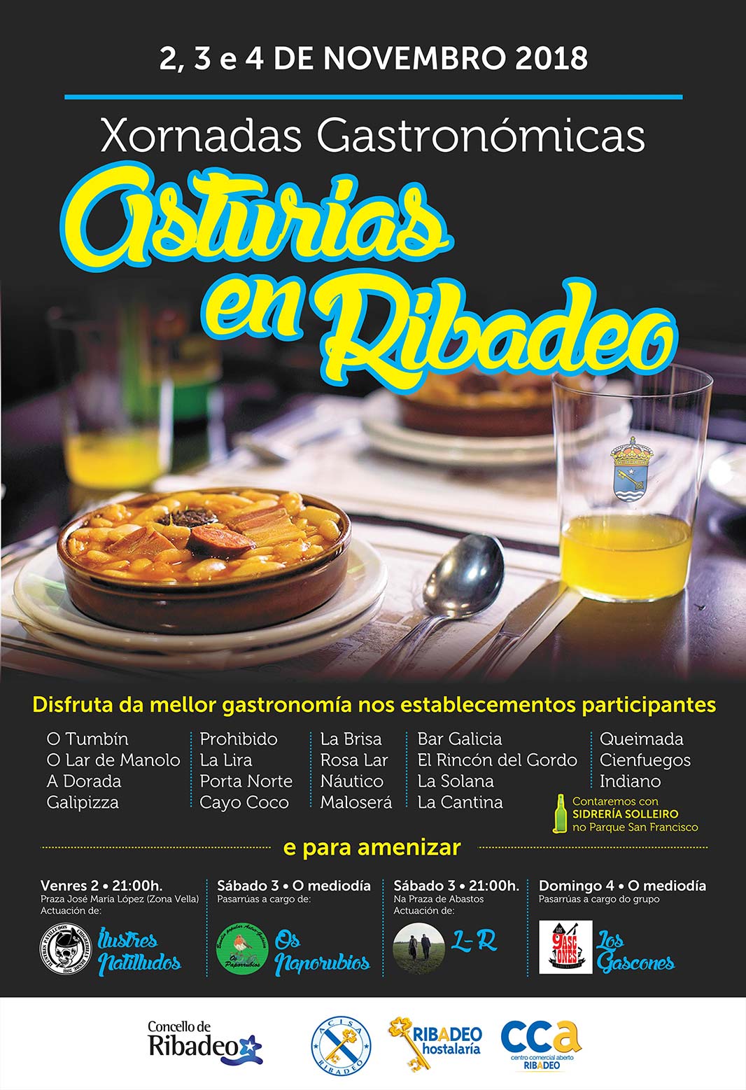Do 2 ao 4 de novembro celebraranse as xornadas gastronómicas asturias en ribadeo, que organiza ACISA